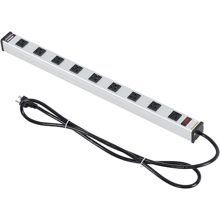 Global Industrial Power Strip, SJT, 5-15R, 6 ft., Silver 500885